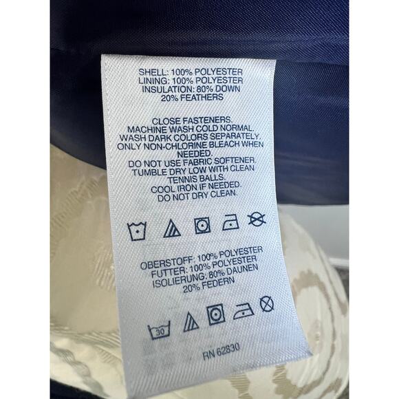 Lands End Down Feather Quilted Floral Full Zip Puffer Vest Medium - Picture 8 of 8